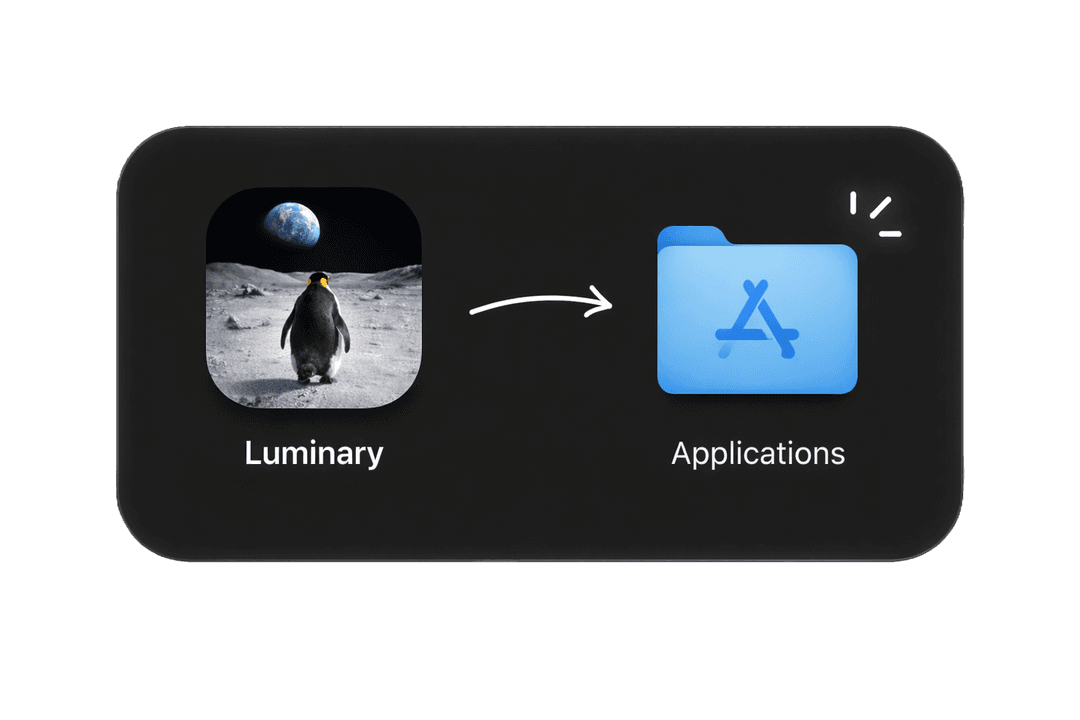 Drag Luminary to Applications folder